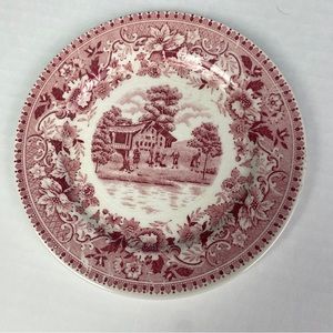 Festival by Ucago Collectible 6.5” Plate Red White Countryside Landscape Ceramic